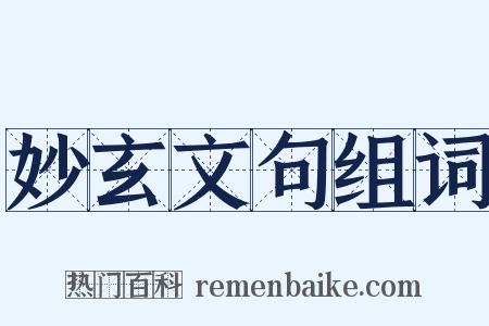 妙玄文句组词是什么意思的图片